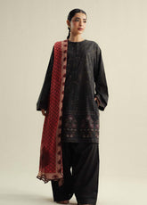 Coco Prints By Zara Shahjahan Printed Slub Cotton 3 Piece Unstitched Suit CZS25PD4 D-5A FABLE